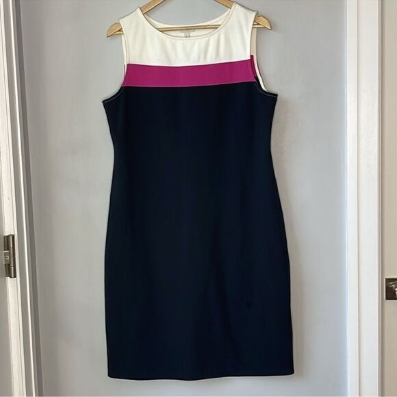 Talbots Shift Dress Colorblock - Picture 2 of 6